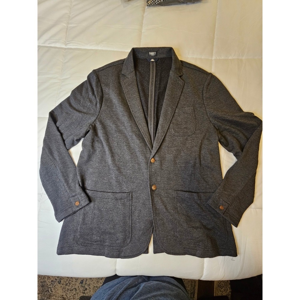 NWT Faherty Reserve Inlet Blazer Charcoal Knit Jacket XXL